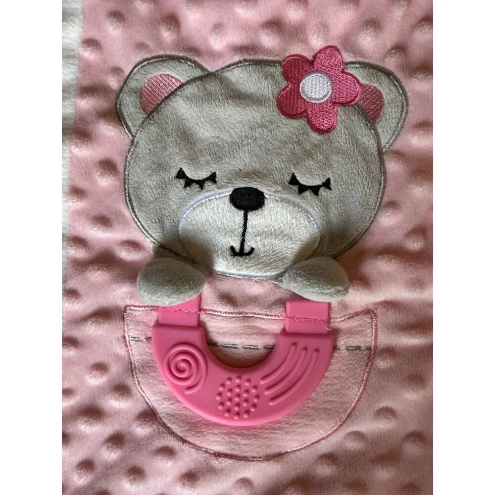 Dream Big Little One Pink White‎ Block Minky Dot Forever Baby Activity Blanket